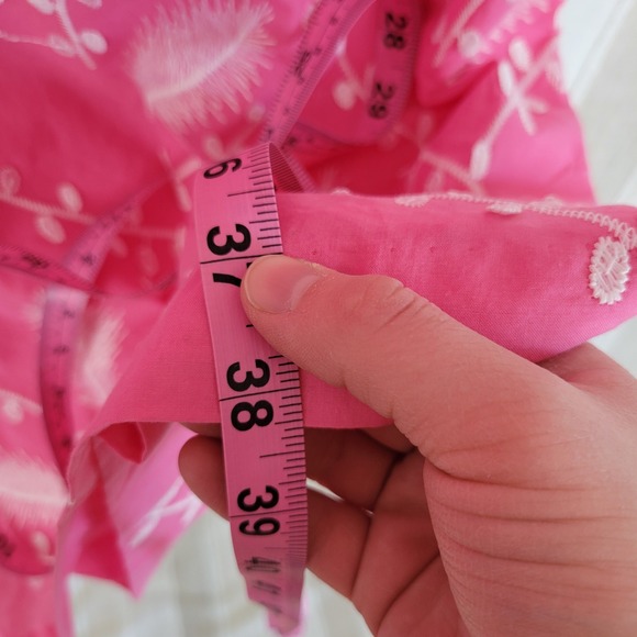 NEW Talbots Graceful Gardens Shift Dress Cotton Pastel Pink Size 12 Embroidered - Picture 9 of 12